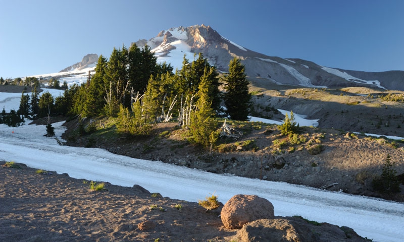 Summer Ski Track on Mount Hood